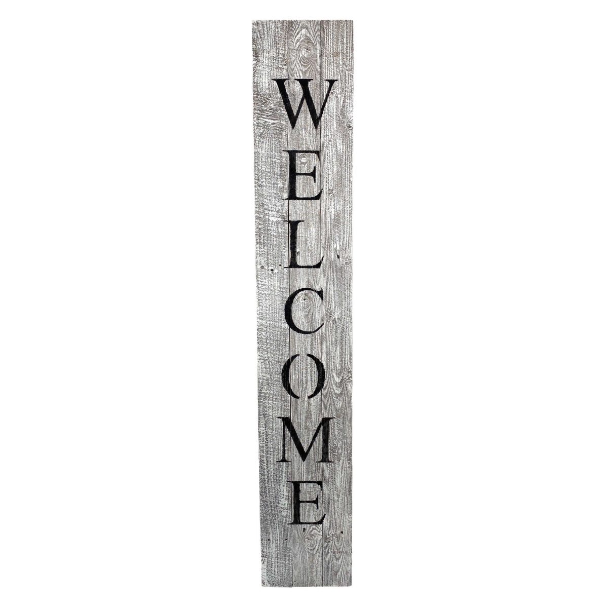 60 x 10.25 x 1.38 in. Rustic White Wash Front Porch Welcome Sign