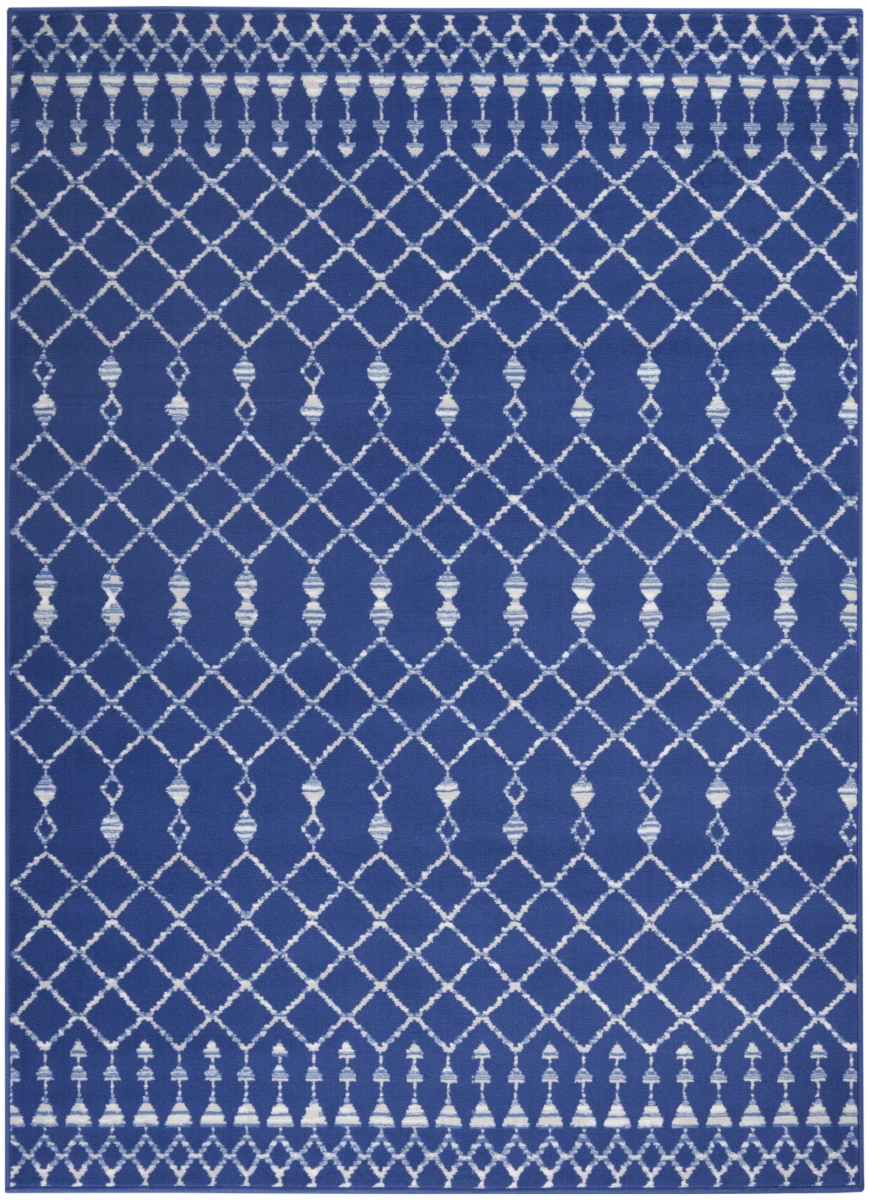 385829 4 x 6 ft. Navy Blue & Ivory Berber Pattern Area Rug -  HomeRoots