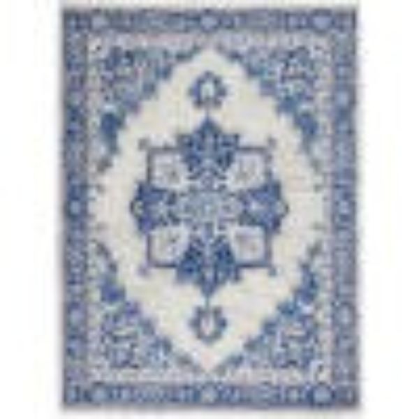 6 x 9 ft. Ivory & Blue Persian Medallion Area Rug