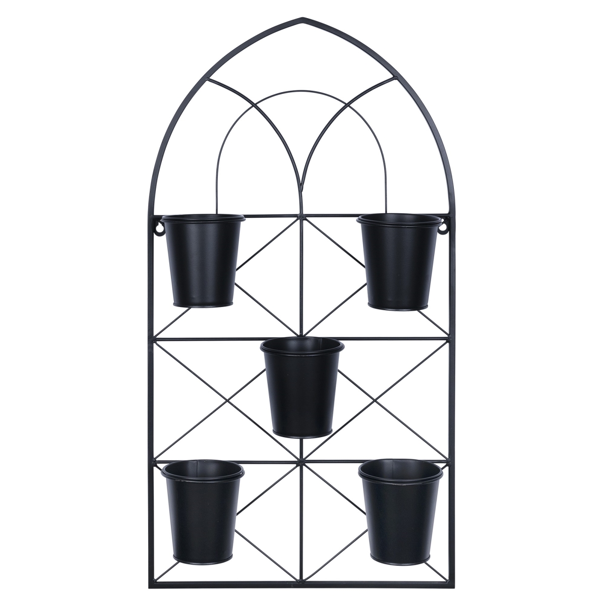 Picture of HomeRoots 389422 30 x 16 x 5 in. Black Wall Hanging Metal Plant Pot