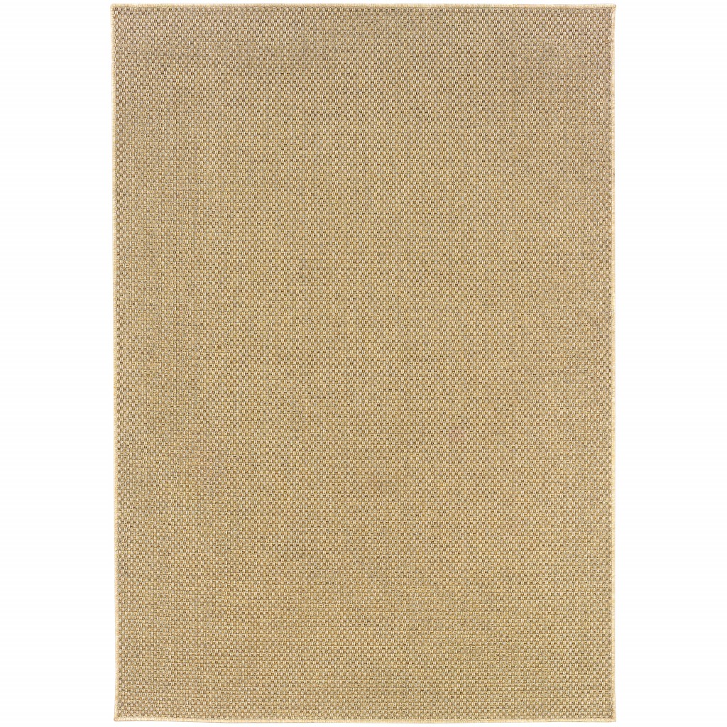 389475 4 x 6 ft. Solid Sand Beige Indoor & Outdoor Area Rug