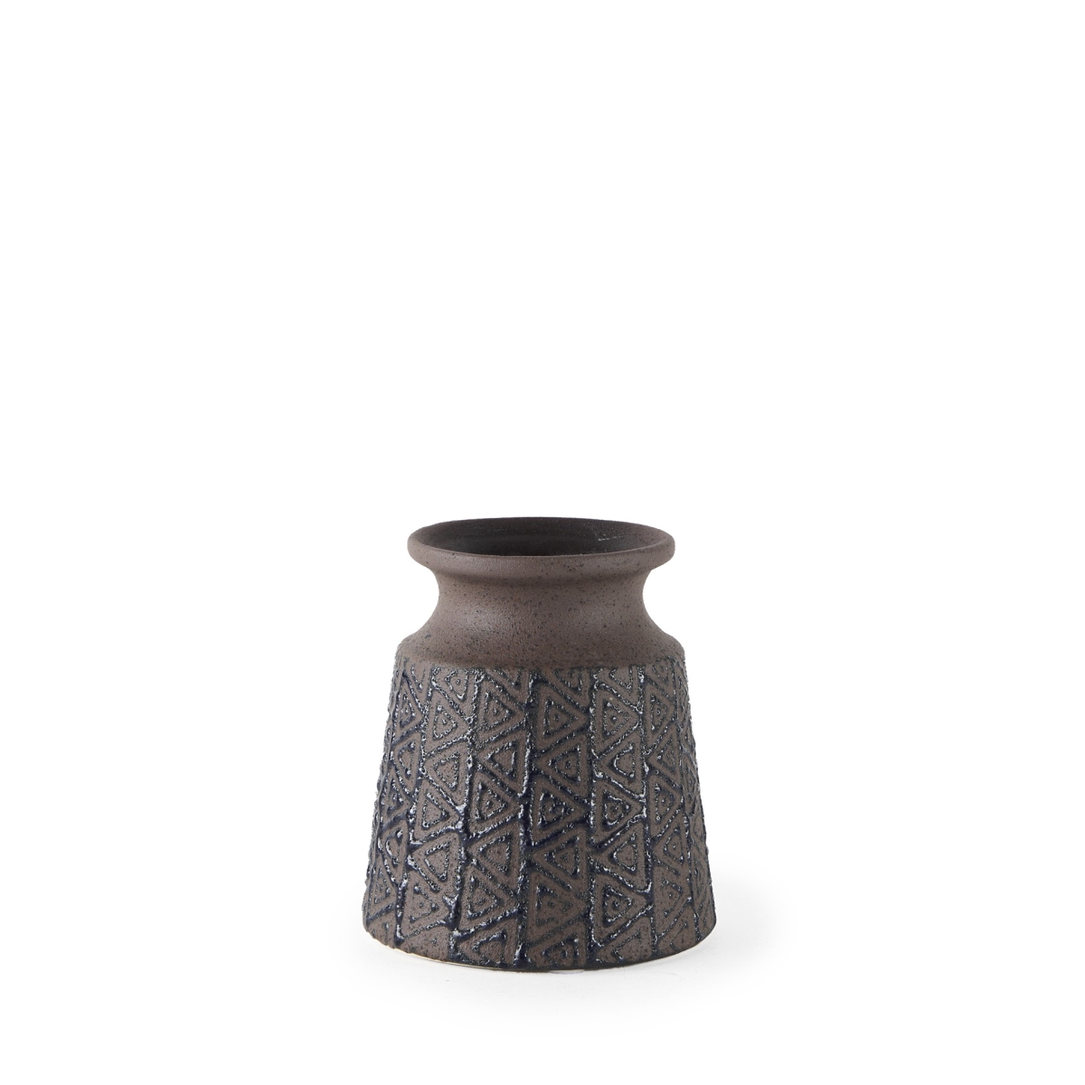 Picture of HomeRoots 397488 6 in. Brown & Blue Tribal Ceramic Vase