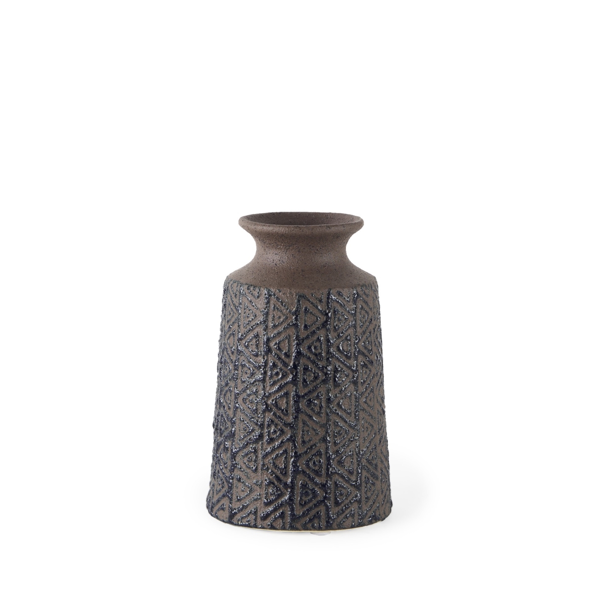 Picture of HomeRoots 397489 7 in. Brown & Blue Tribal Ceramic Vase