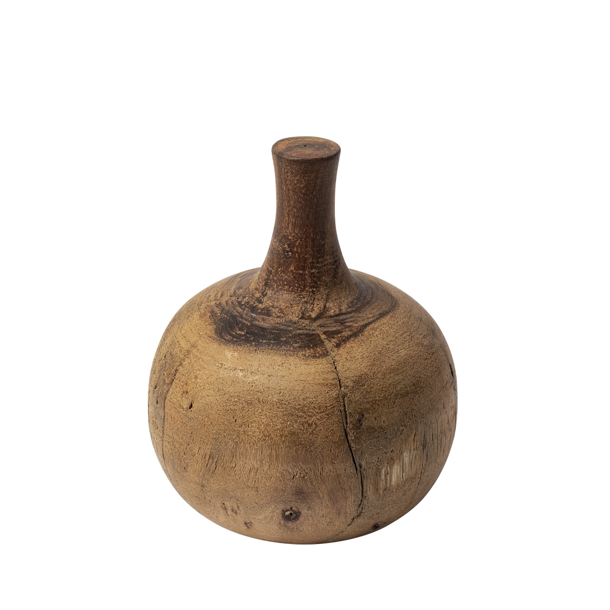 Picture of HomeRoots 397533 8 in. Vase Shaped Wooden Decor Piece, Brown