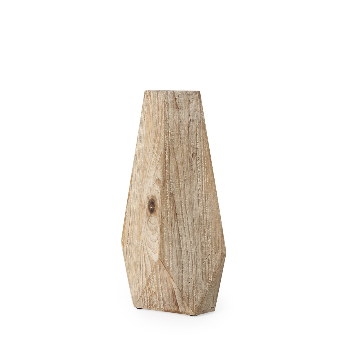 Picture of HomeRoots 397539 15 in. Natural Stain Geometric Wooden Vase