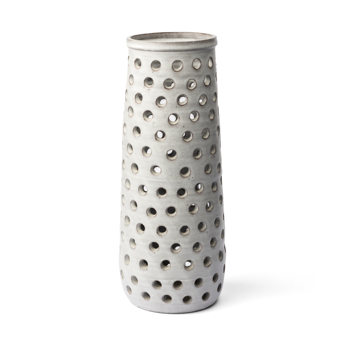 Picture of HomeRoots 397548 19 in. Organic Glaze Pierced Dot Ceramic Vase, White