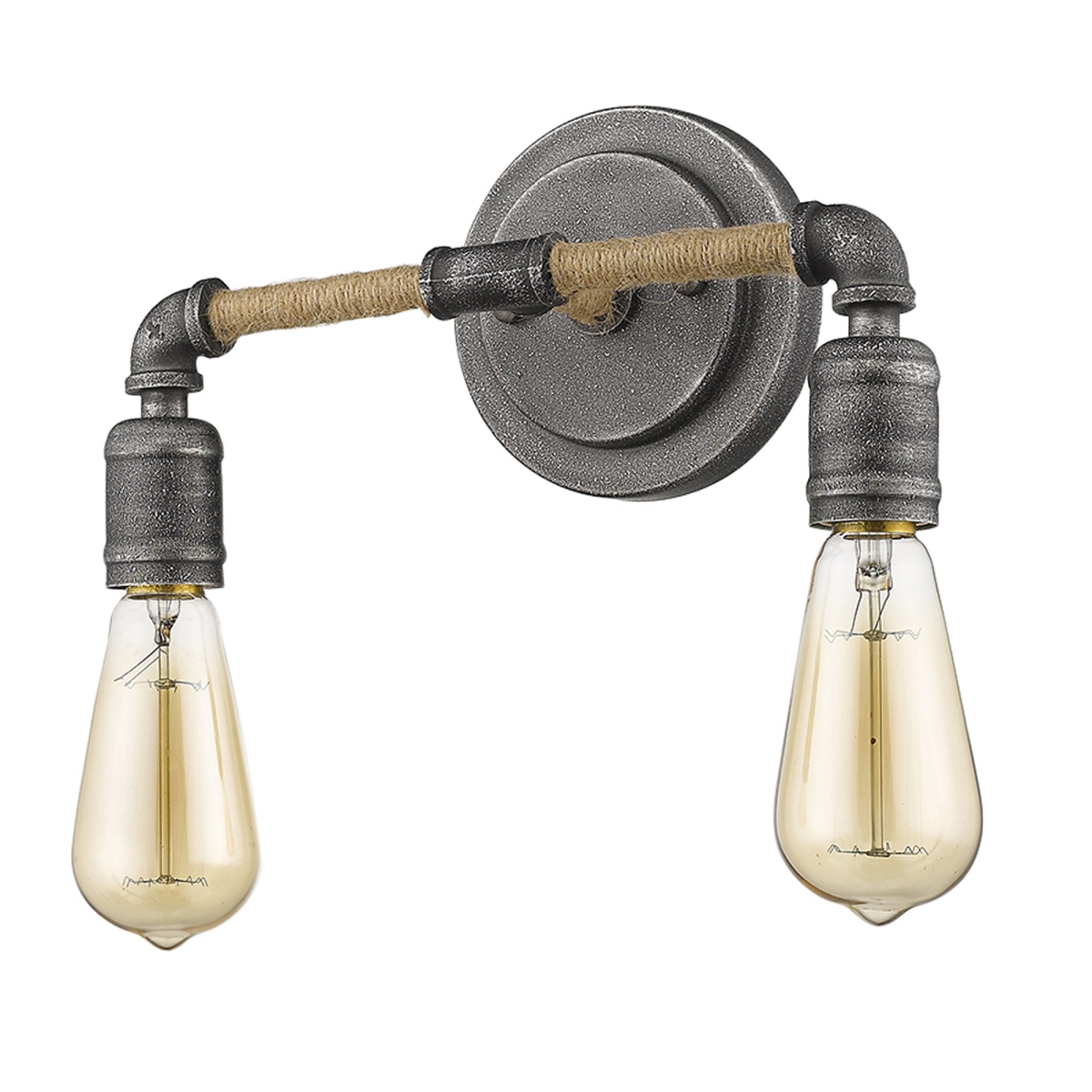 6.25 x 12.25 x 5 in. Grayson 2-Light Antique Gray Vanity Light