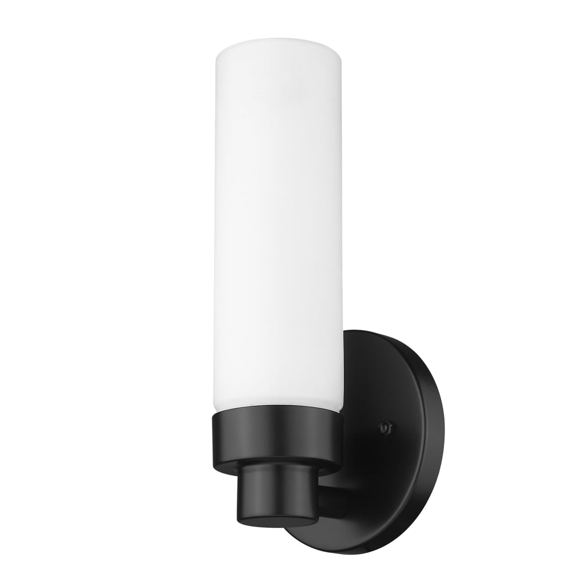 10 x 4.75 x 3.75 in. Valmont 1-Light Matte Black Sconce with Etched Glass
