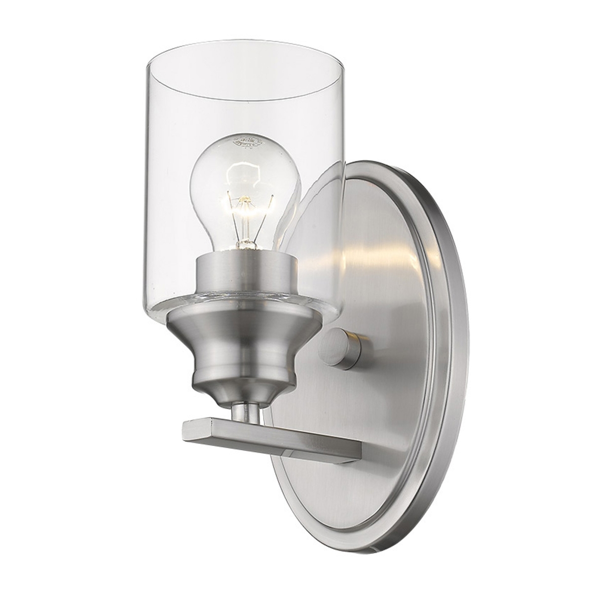 9.25 x 5 x 5.75 in. Gemma 1-Light Satin Nickel Sconce