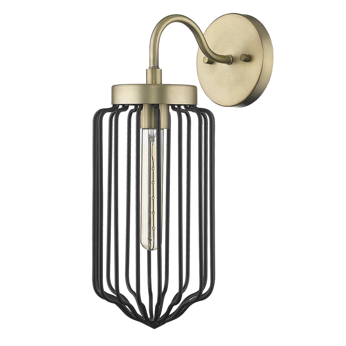 17 x 6.25 x 9 in. Reece 1-Light Aged Brass Sconce