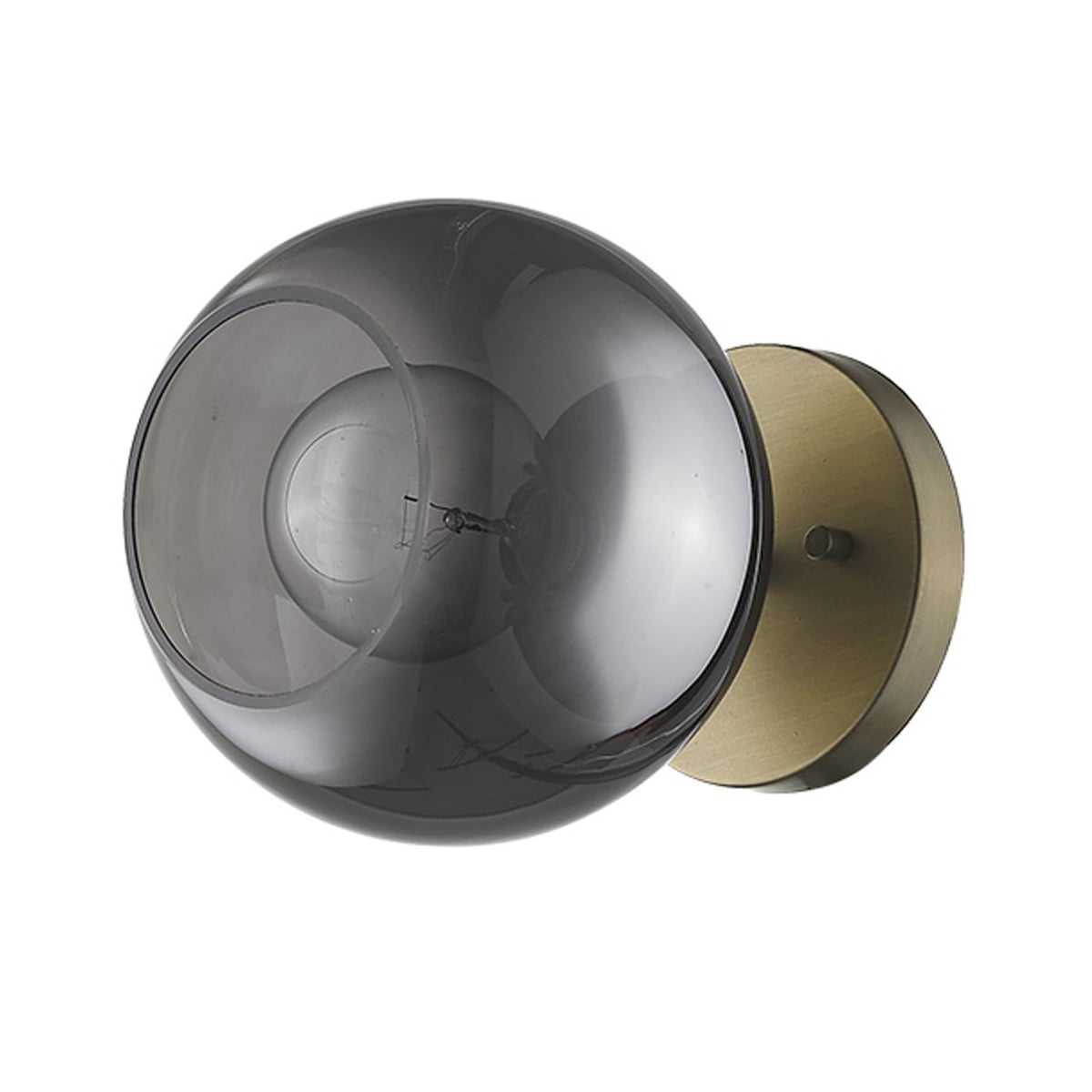 7 x 7 x 8.75 in. Lunette 1-Light Aged Brass Sconce