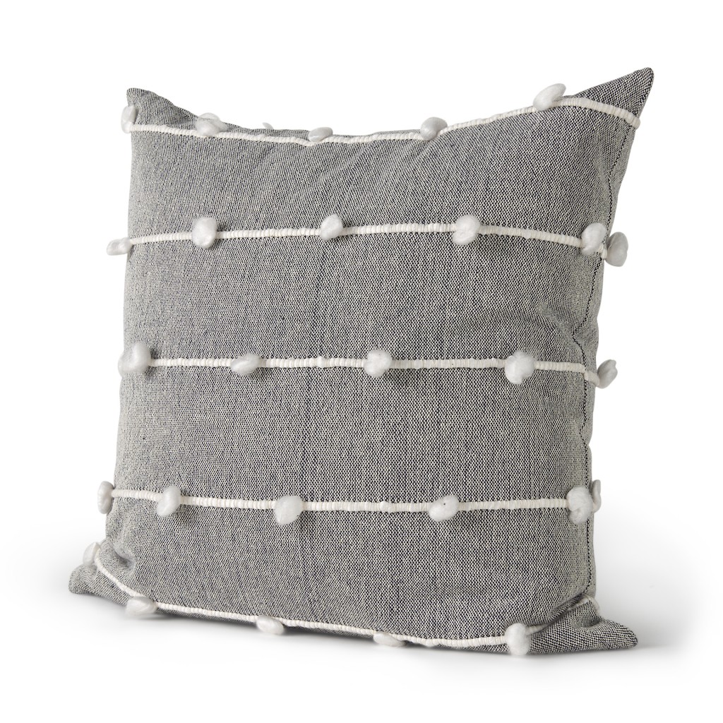 Detailed Pillow Cover, Dark Grey