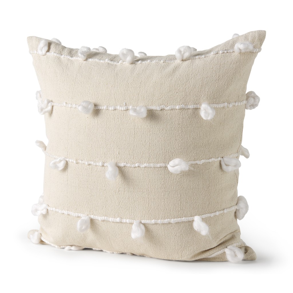 392270 Clouds on Cream Canvas Square Pillow Cover