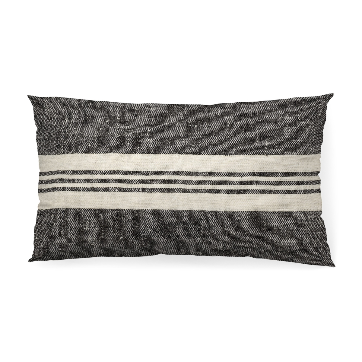 Striped Lumbar Accent Pillow Cover, Black & White