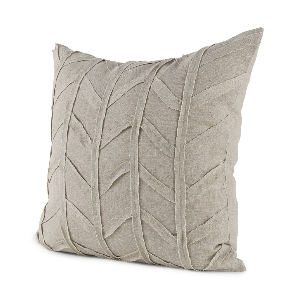 Chevron Textured Pillow Cover, Beige & Light Gray