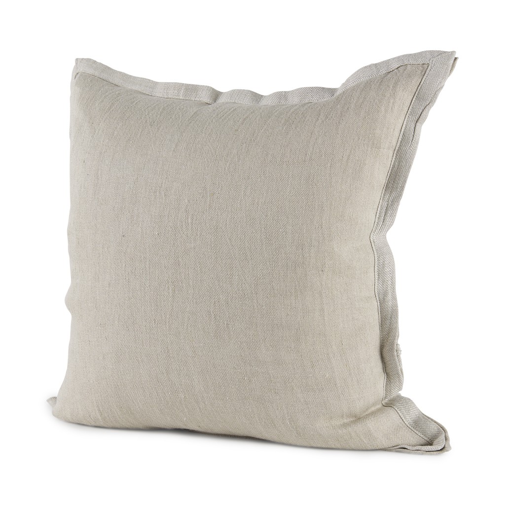 392308 Cream Bordered Pillow Cover, Beige
