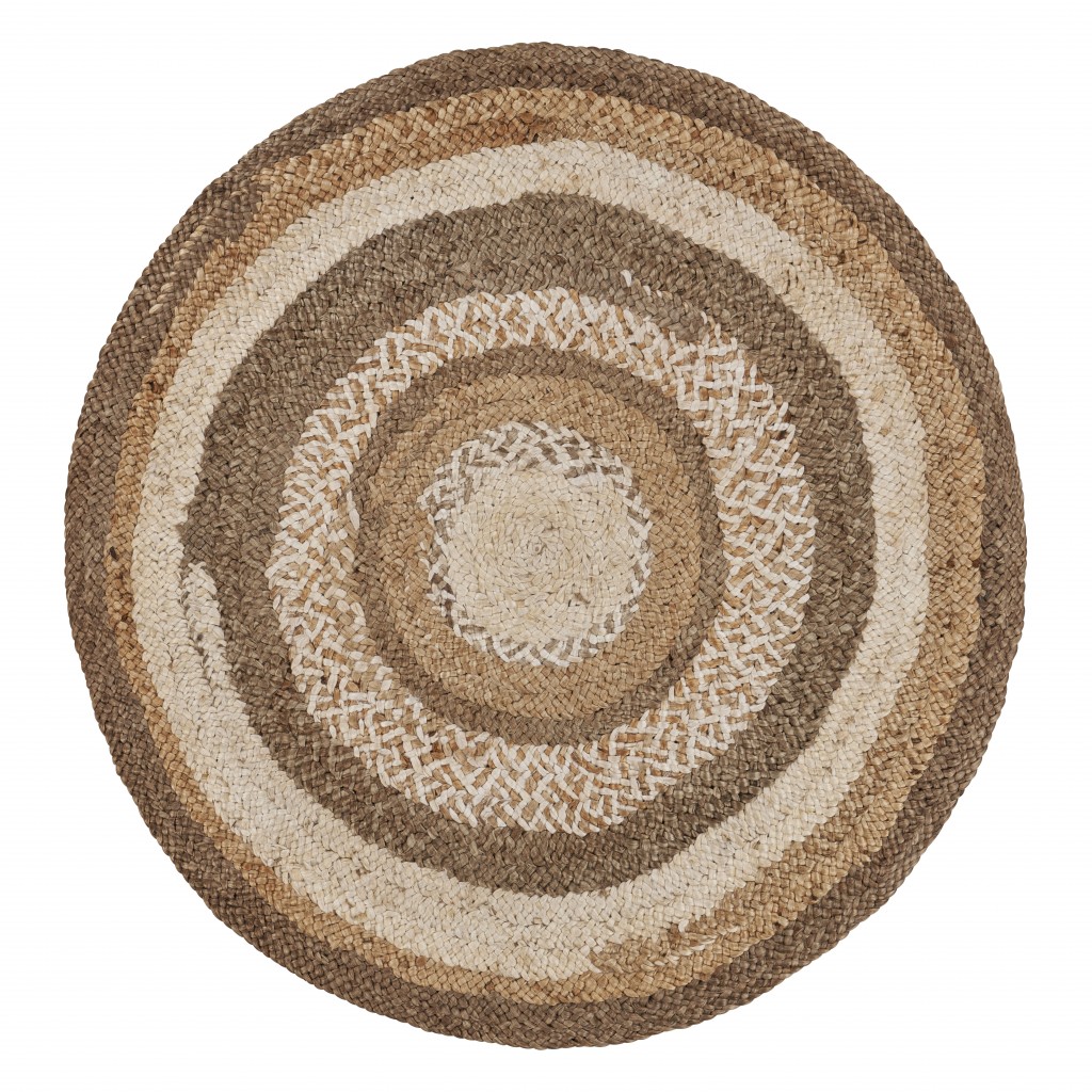 90 x 90 in. Multi Colored Concentric Boutique Jute Rug