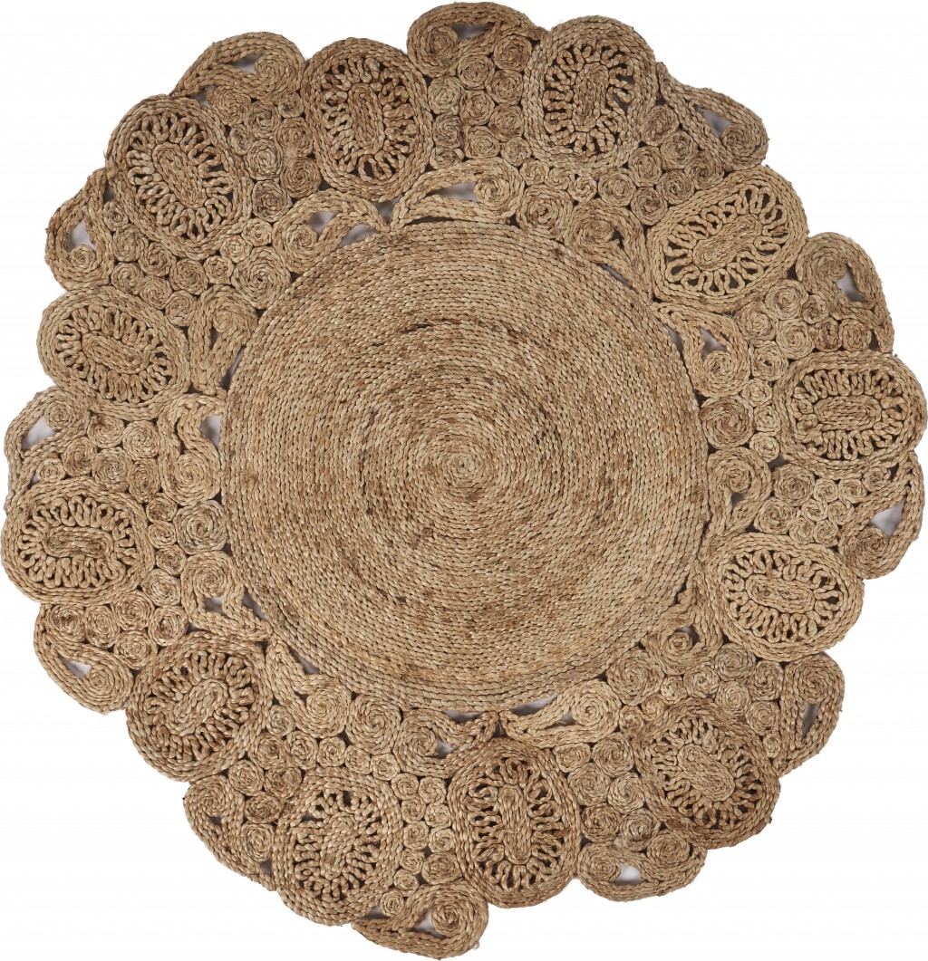 90 x 90 in. Natural Bloom Boutique Jute Rug