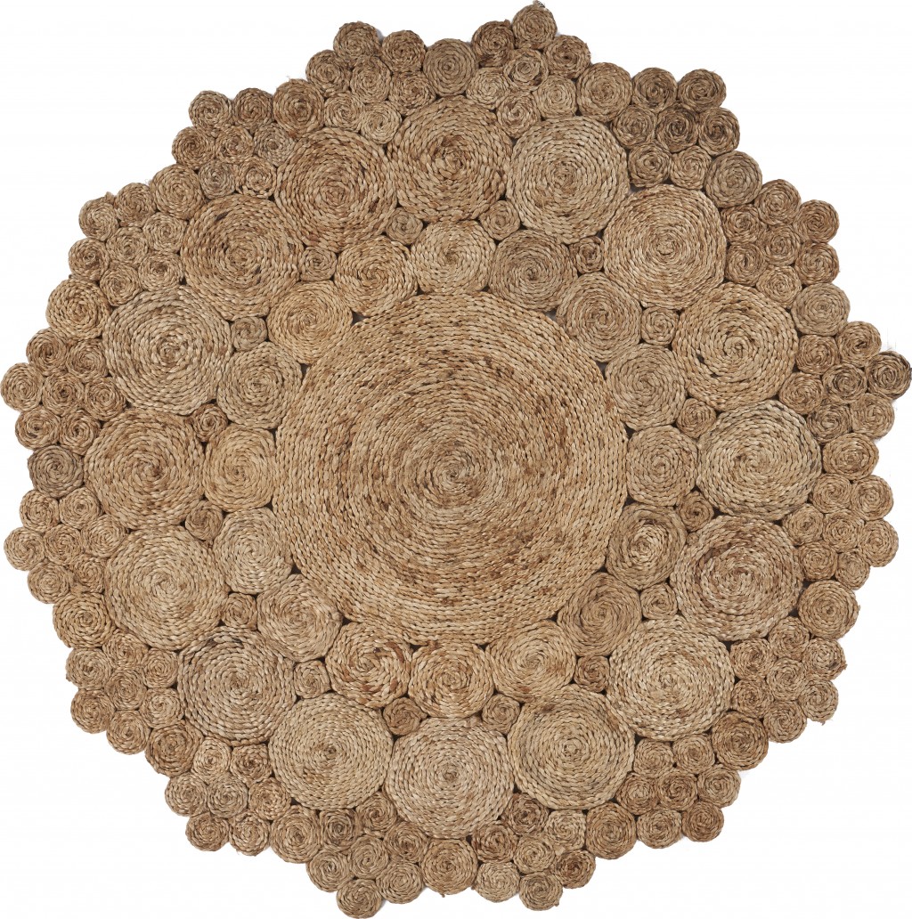 Bursting Medallion Boutique Jute Area Rug - Natural