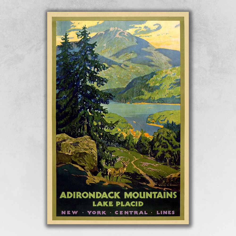 9 x 12 in. Vintage 1920s Adirondack Mountains Multi Color Wall Art