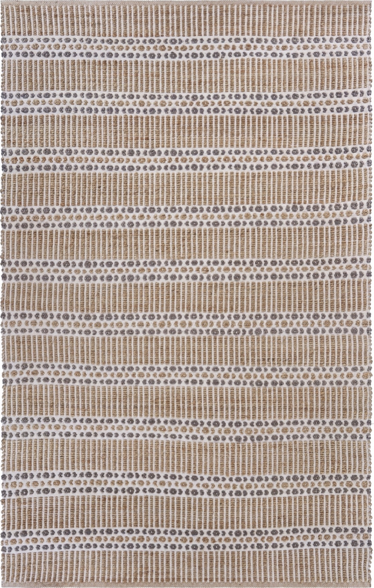 5 x 8 ft. Tan & Gray Detailed Stripes Area Rug