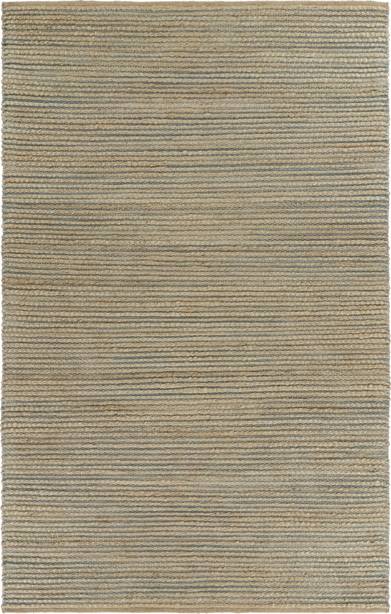 5 x 8 ft. Tan & Blue Undertone Striated Area Rug