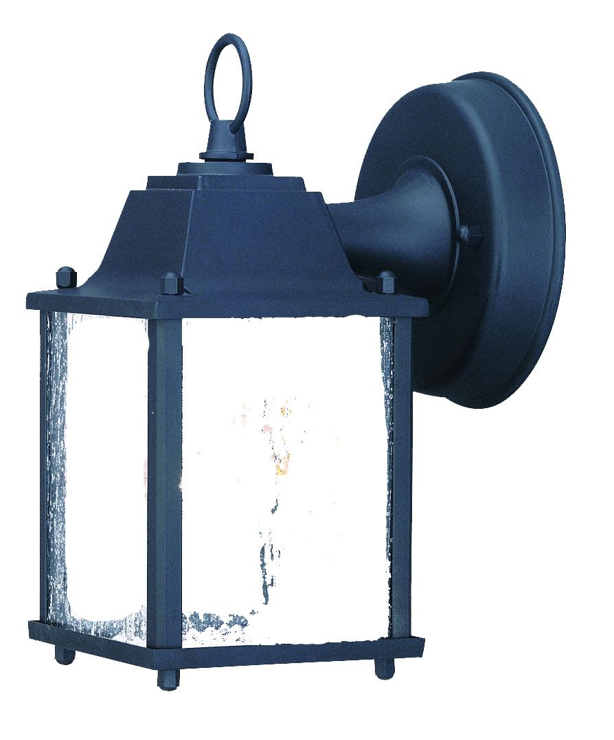 Picture of HomeRoots 399216 Builders Choice 1-Light Matte Black Wall Light with Seeded Glass