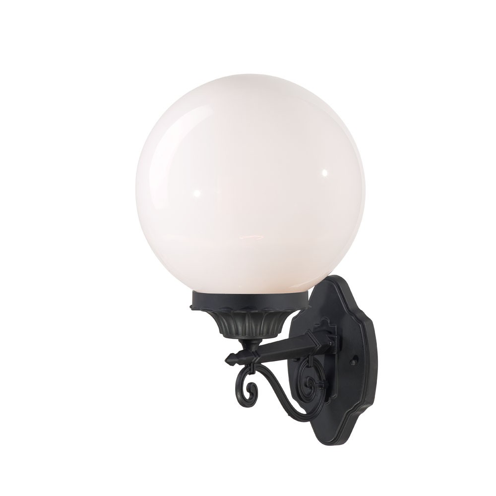 Picture of HomeRoots 399229 17 x 9.88 x 12 in. Havana 1-Light Matte Black Wall Light with White Acrylic Globe