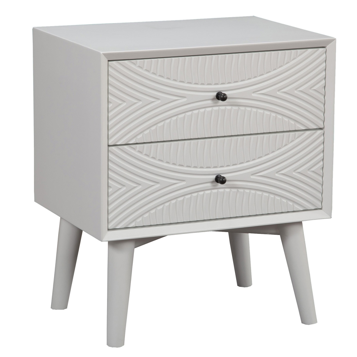 Groovy 1 Drawer Wood Nightstand, White