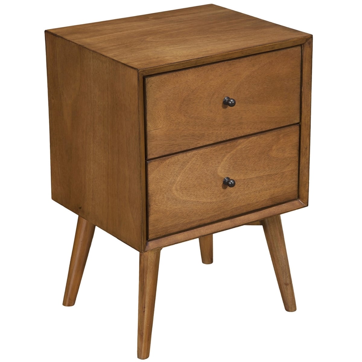 26 x 18 x 15 in. Brown Century Modern Wood 2 Drawer Nightstand