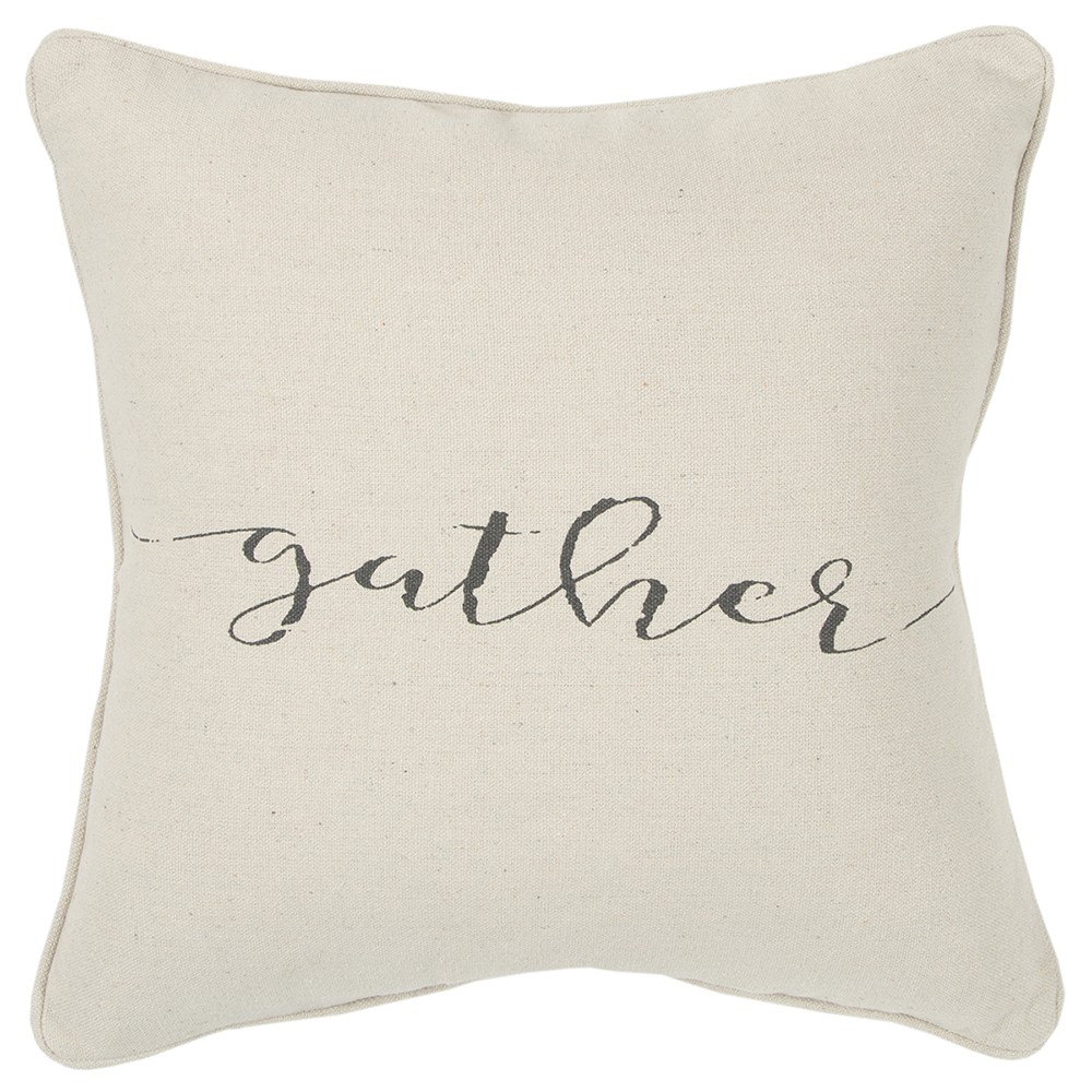 402303 20 x 20 in. Gray & Cream Canvas Gather Decorative Throw Pillow