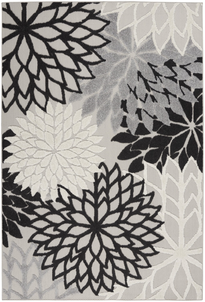 6 x 9 ft. Black Gray White Indoor & Outdoor Area Rug