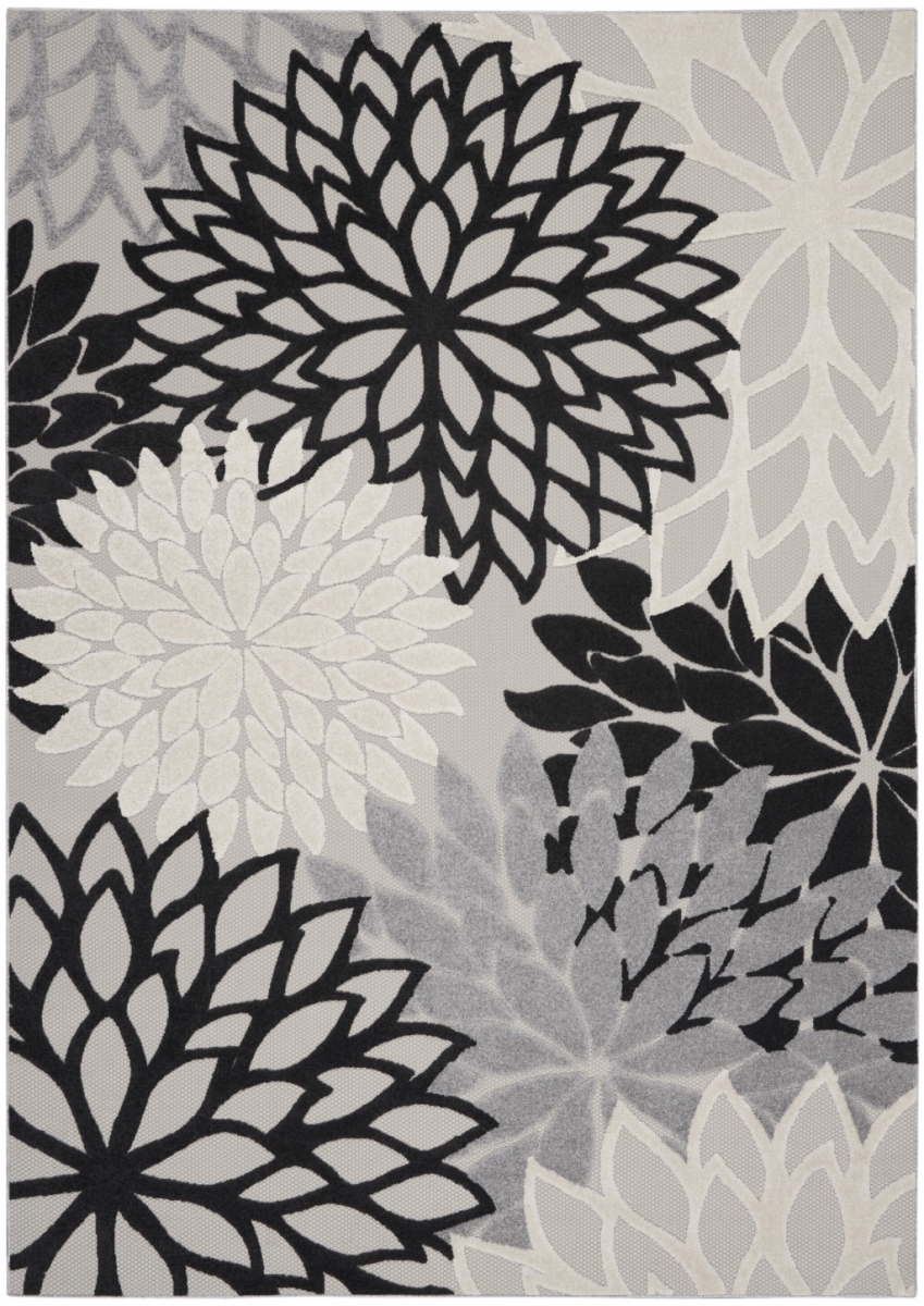 8 x 11 ft. Black Gray White Indoor & Outdoor Area Rug