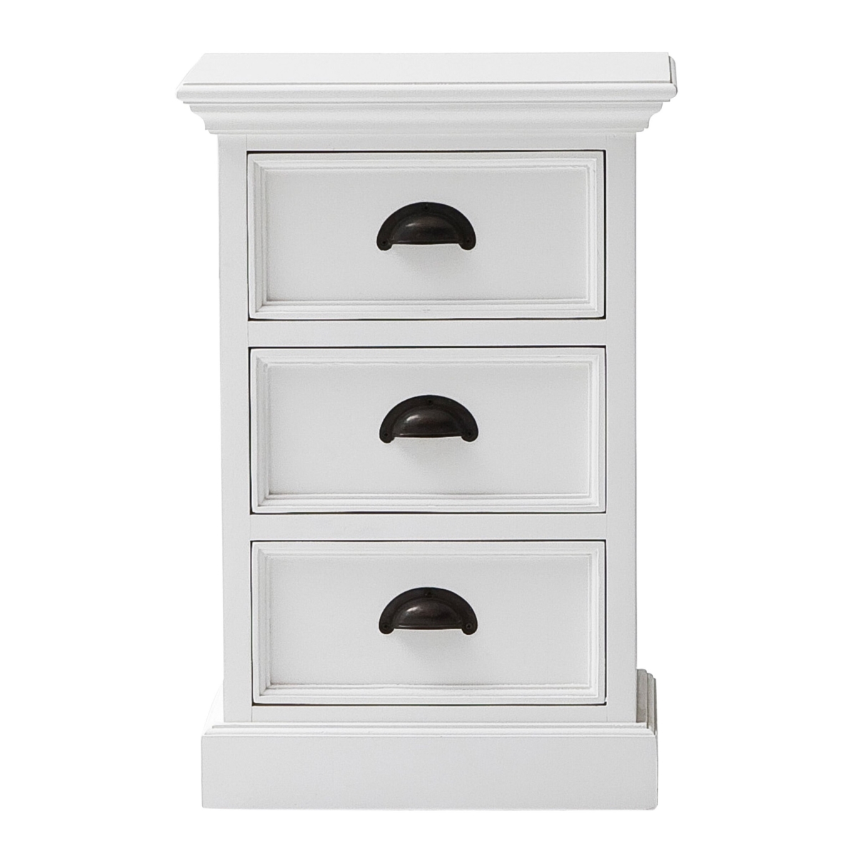 397616 Three Drawer Nightstand, Classic White