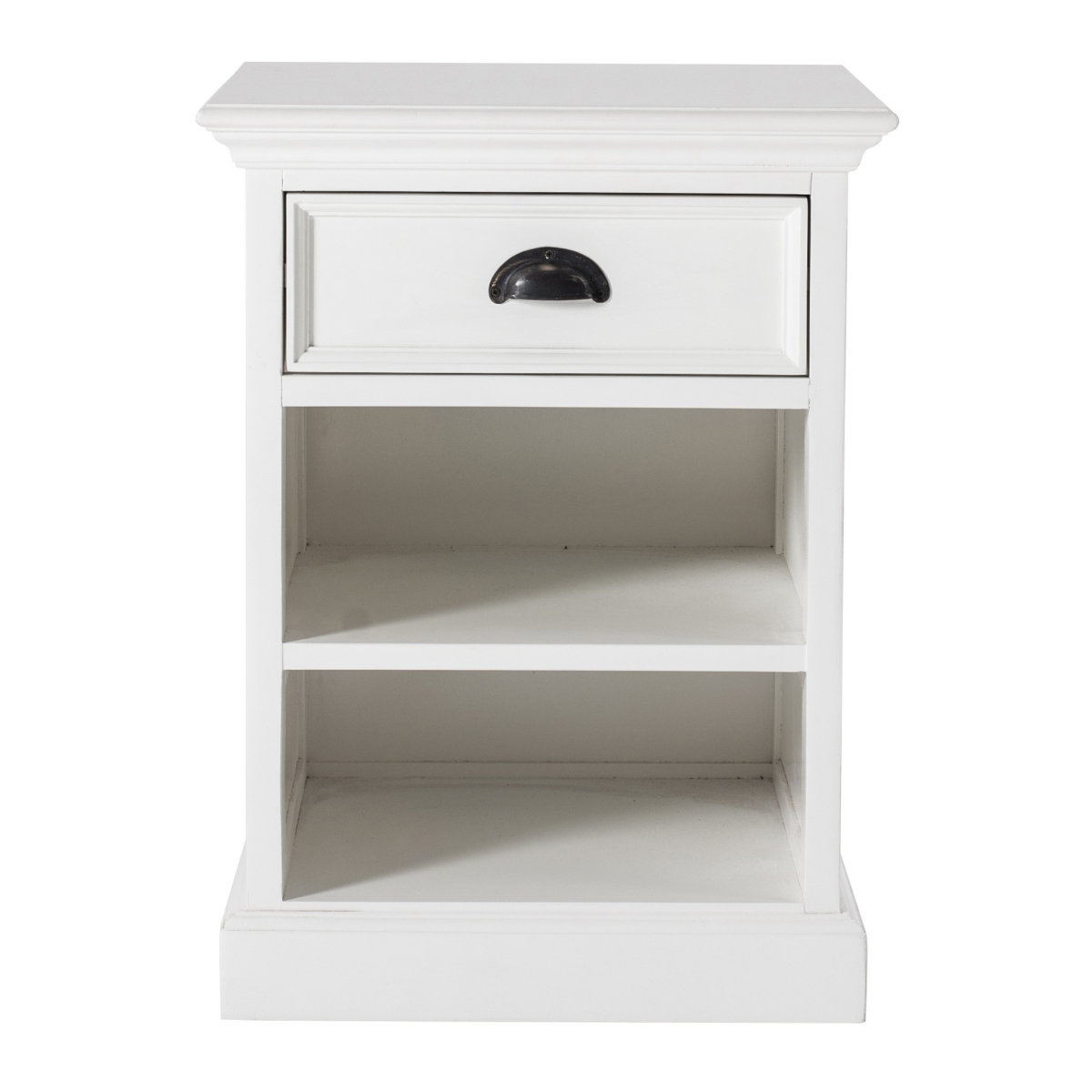 23.62 x 17.72 x 16.93 in. Classic White Nightstand with Shelves