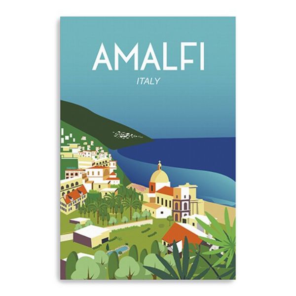 24 x 16 in. Vibrant Amalfi Coast Blue Canvas Wall Art