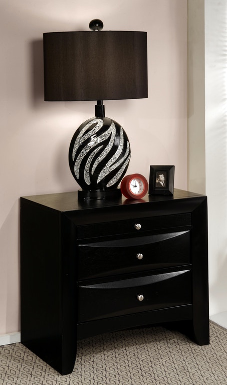 285501 Ireland Nightstand, Black