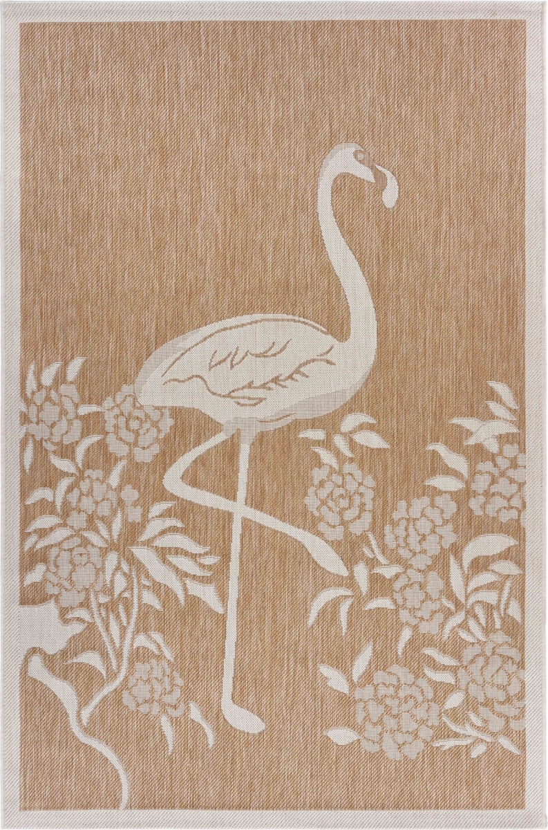 8 x 10 ft. Beige & Tan Flamingo Indoor & Outdoor Area Rug