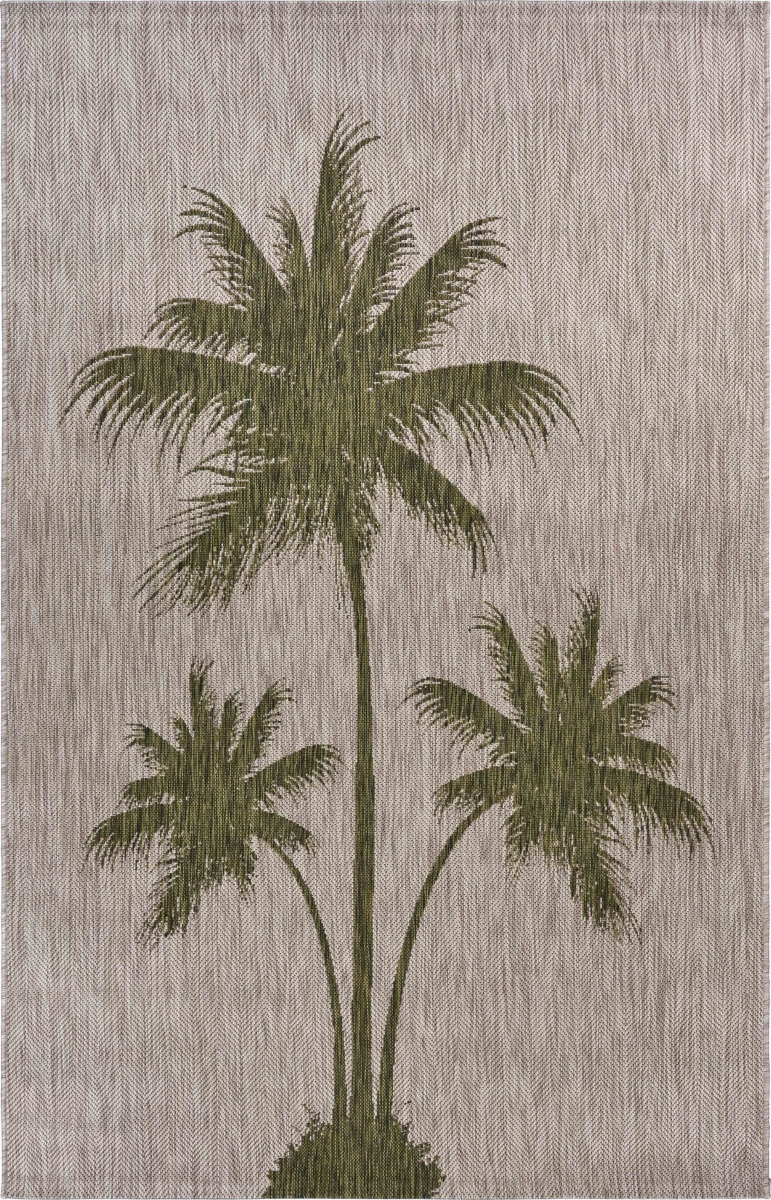 8 x 10 ft. Green Palm Tree Indoor & Outdoor Area Rug