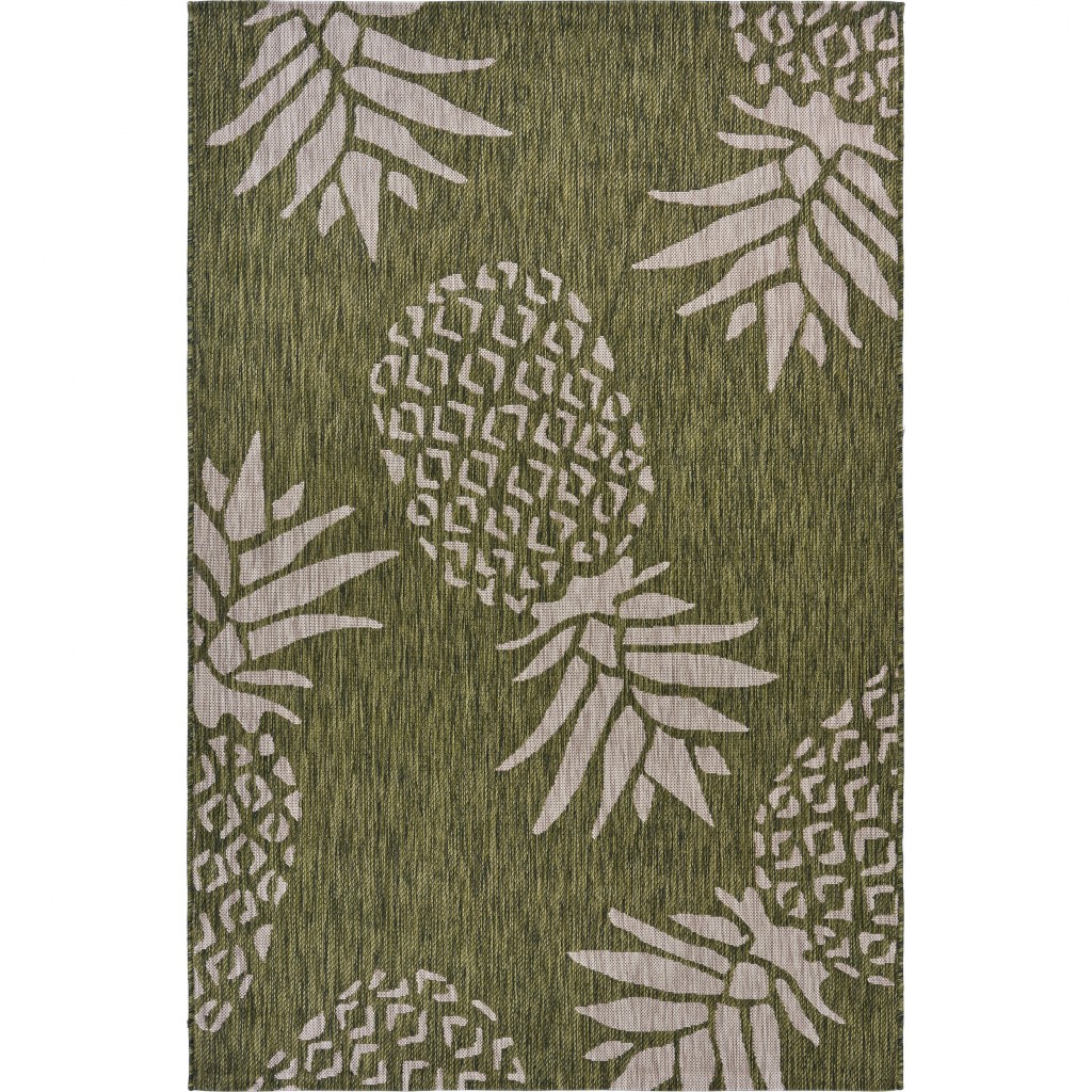 2 x 3 ft. Green Pineapple Indoor & Outdoor Scatter Area Rug
