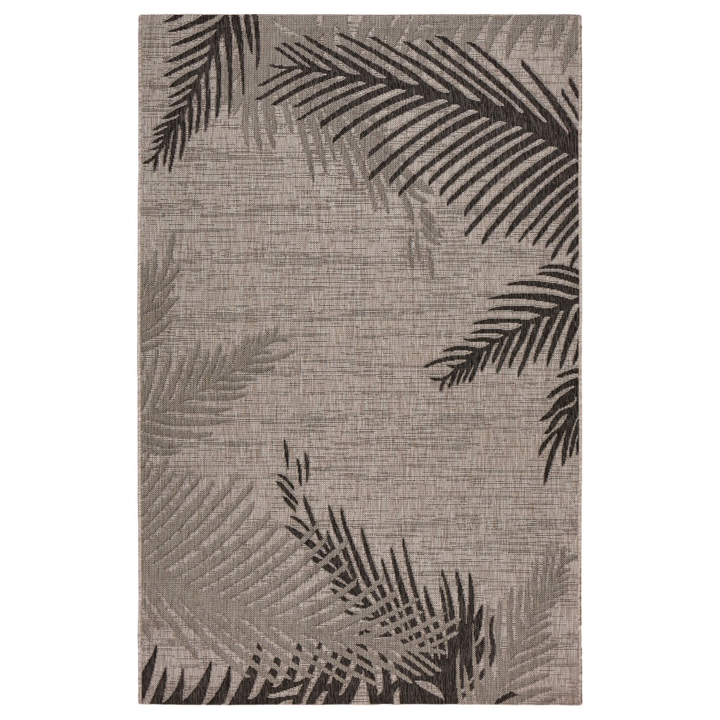 2 x 3 ft. Palm Leaves Indoor Outdoor Scatter Rectangle Area Rug, Beige