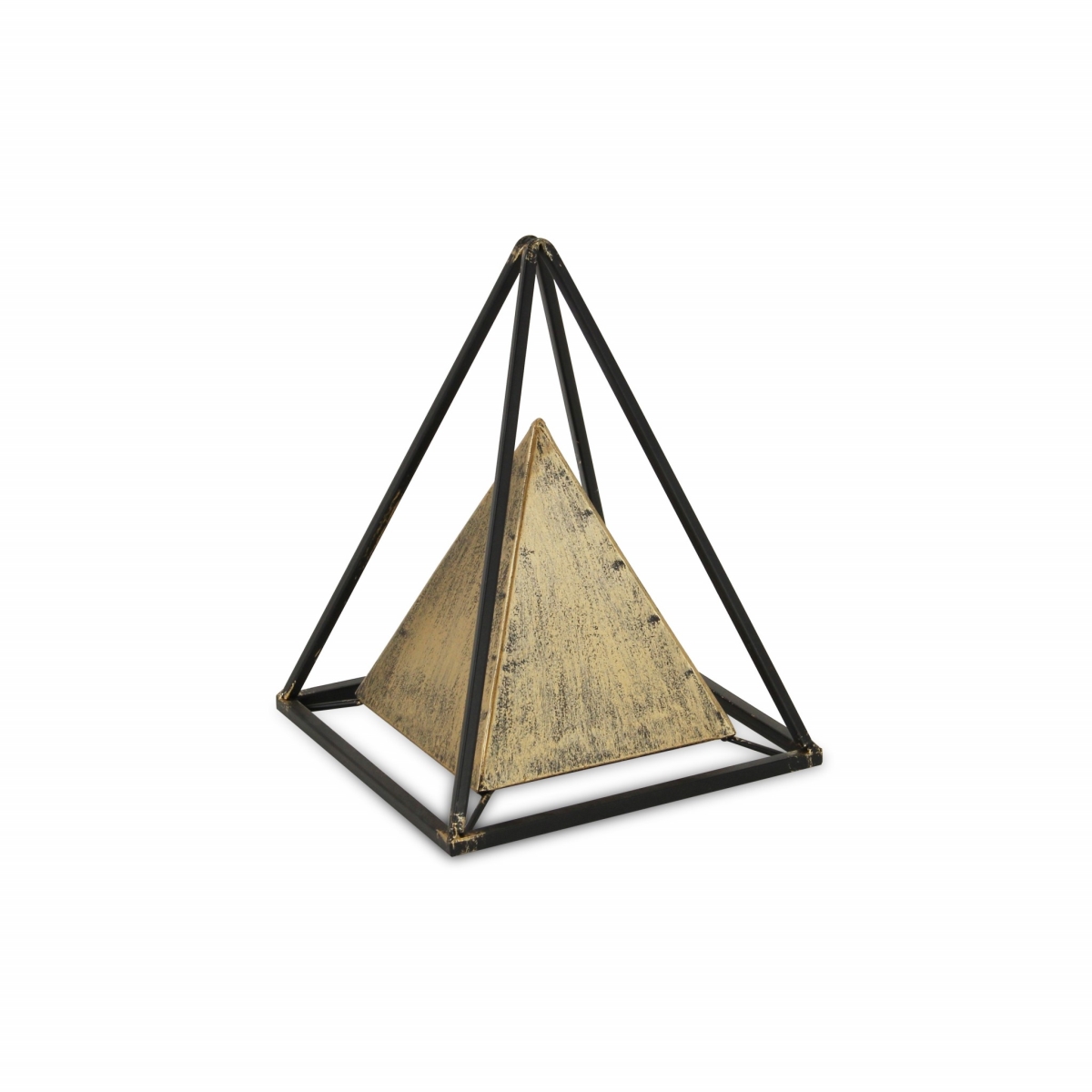 10.5 x 8 x 8 in. Bronze Metal Triangular Decorative Sculpture