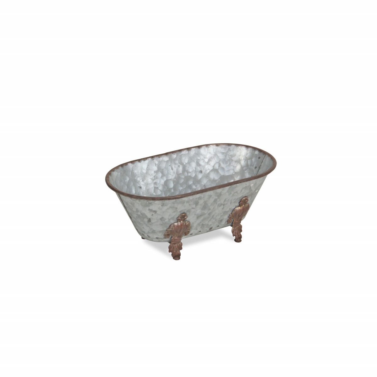 399644 Hammered Metal Bathtub Decorative Sculpture, Gray
