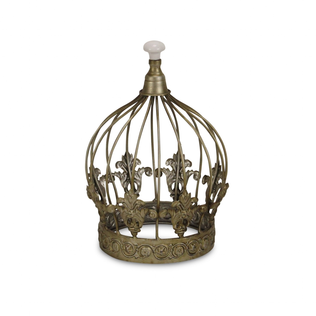 10 x 7.25 x 7.25 in. Vintage Look Silver Crown Sculpture