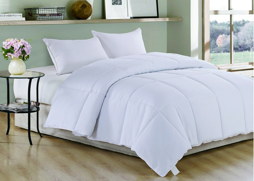 Picture of HomeRoots 248176 1 x 88 x 66 in. White Polyester Medium Warmth Twin Size Down Alternative Comforter Duvet Insert