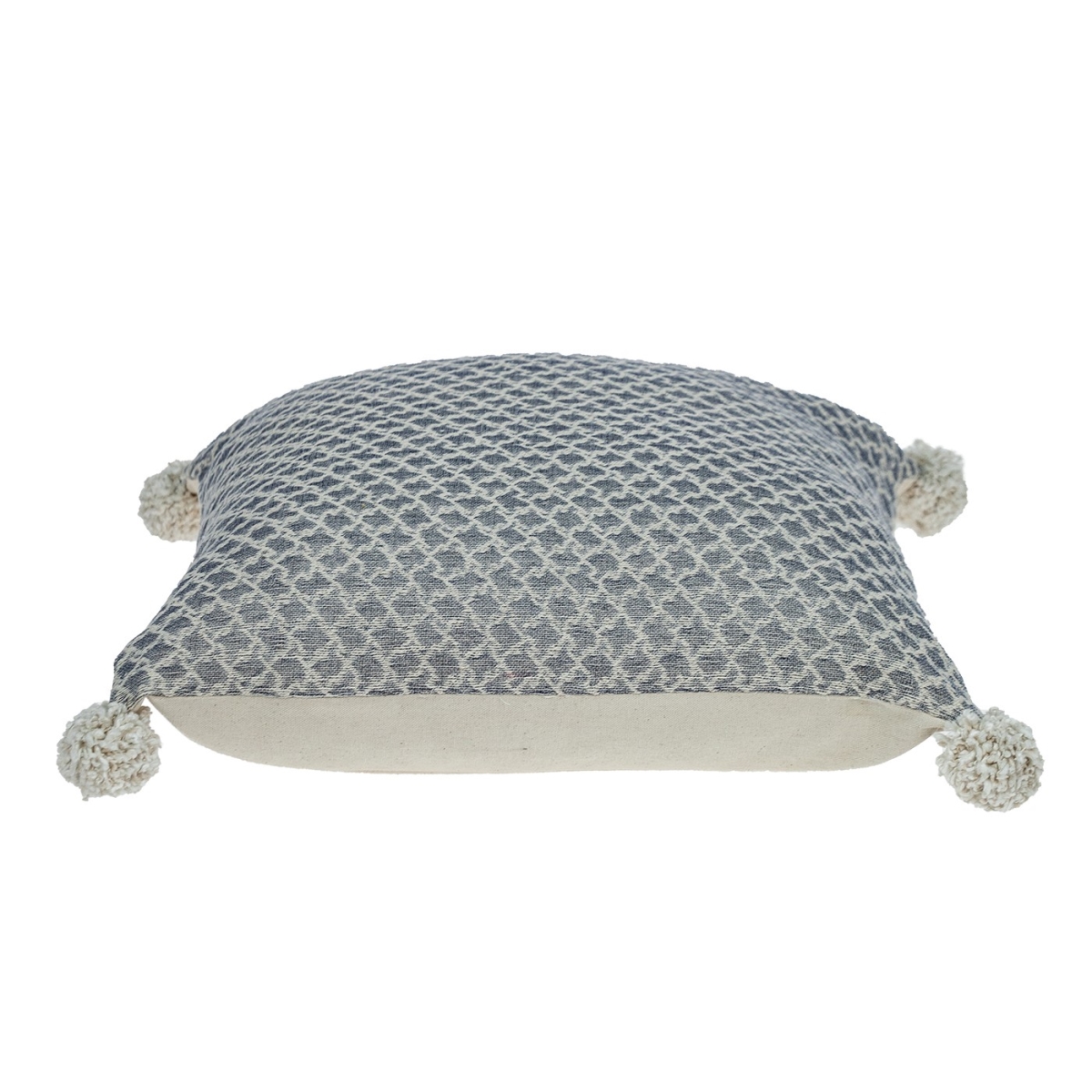 20 x 20 x 5 in. Gray Pearl Pom Throw Pillow
