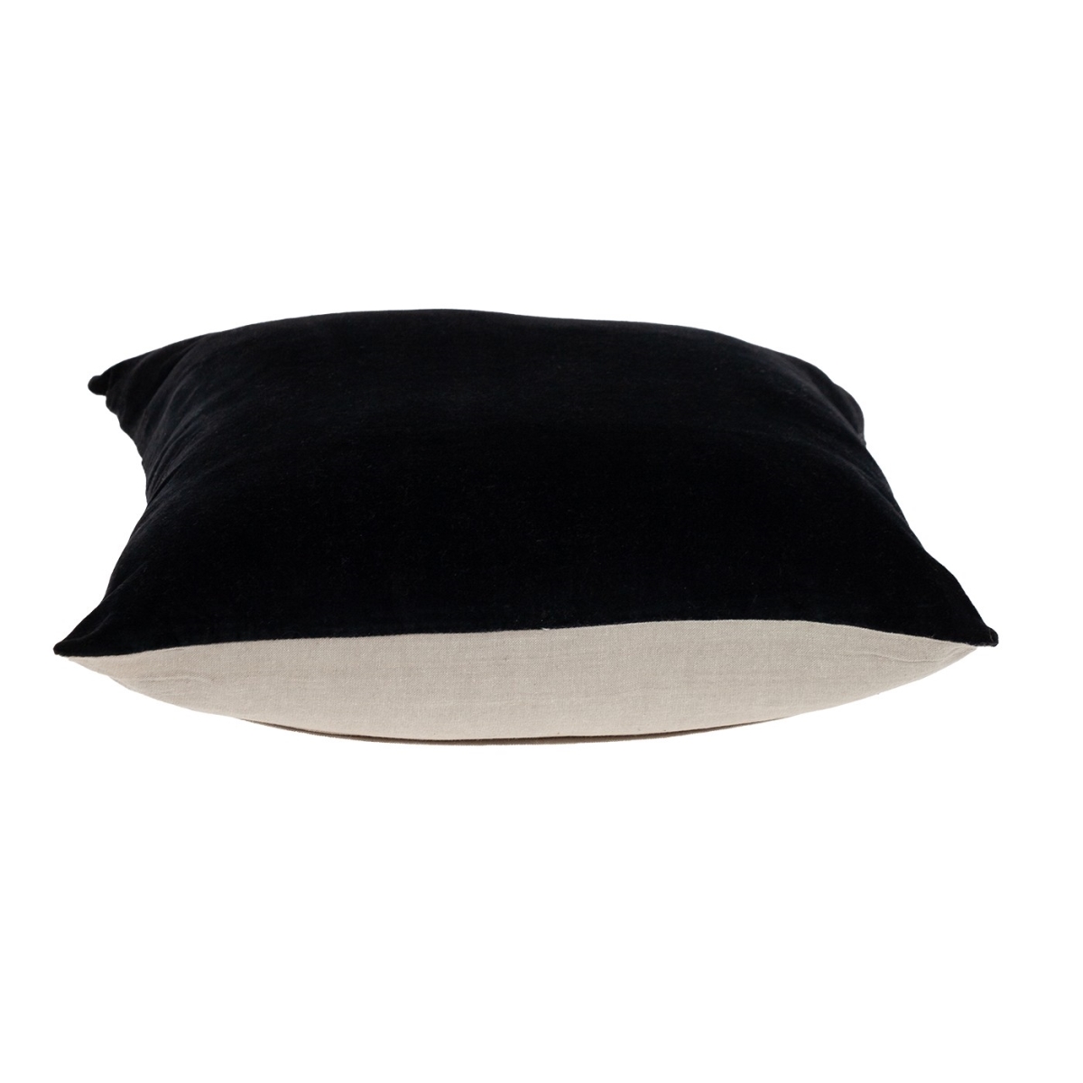 18 x 18 x 4 in. Black Velvet Two Tone Throw Pillow
