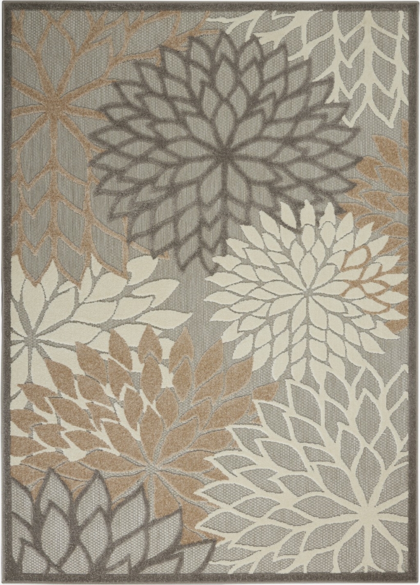 384658 4 x 6 ft. Natural & Gray Indoor & Outdoor Area Rug
