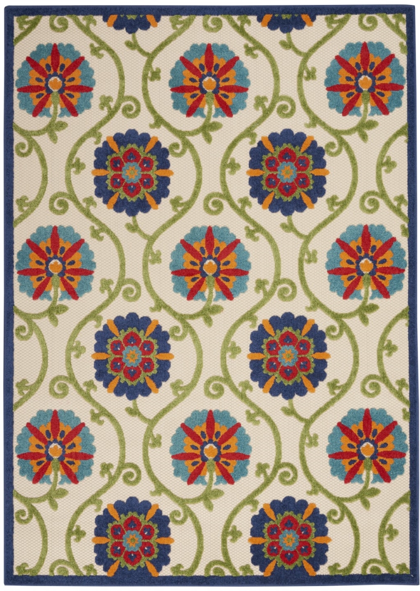6 x 9 ft. Vines Indoor & Outdoor Area Rug - Blue
