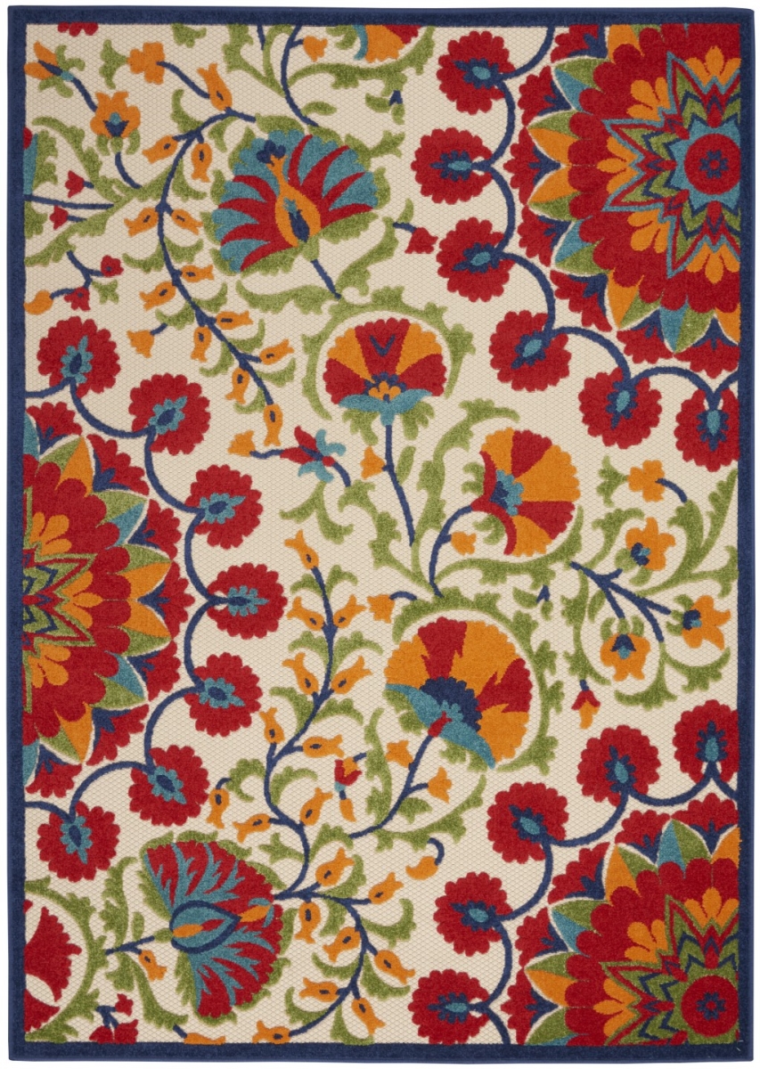 7 x 10 ft. Red & Multi Color Indoor & Outdoor Area Rug